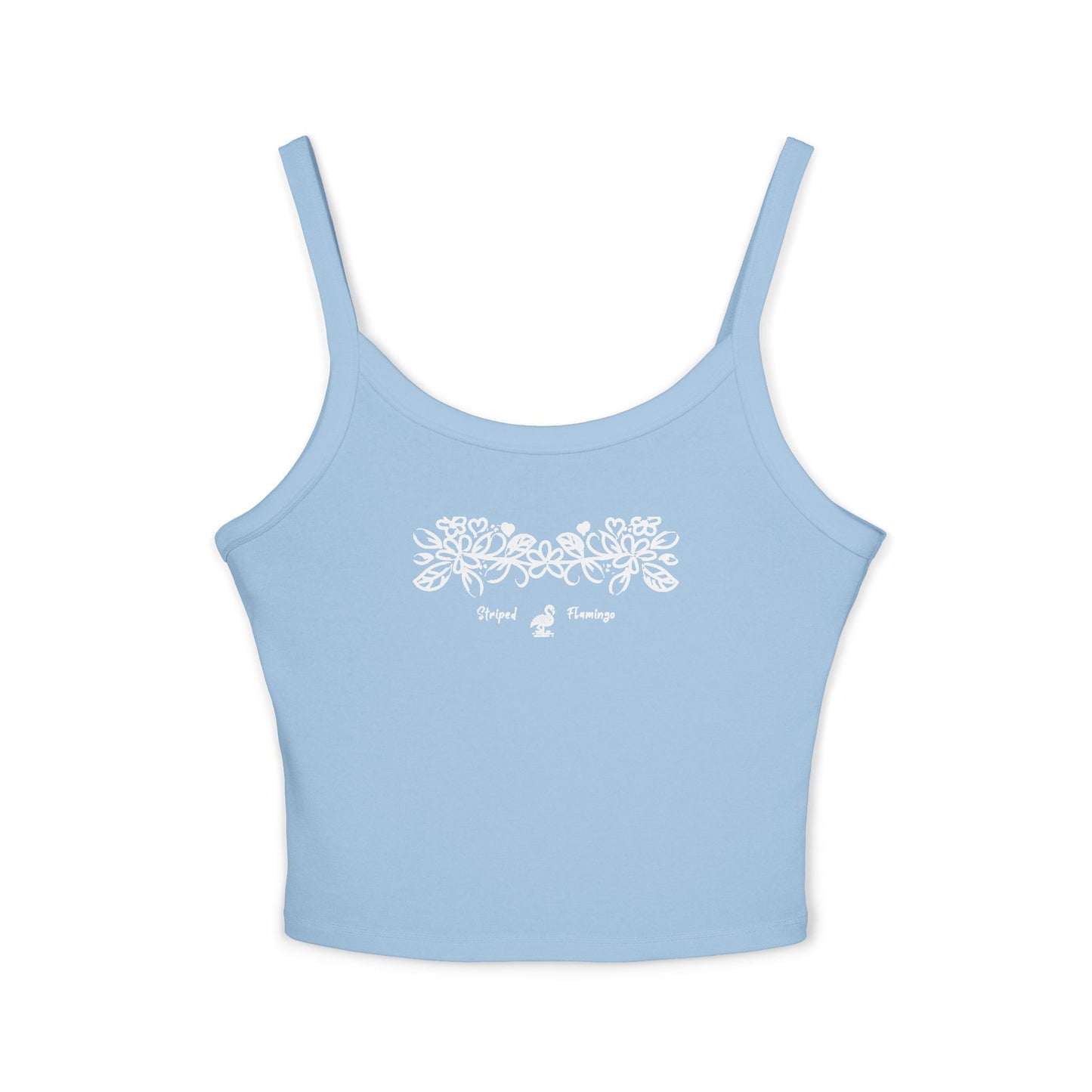 Striped Flamingo Flower Crop Top