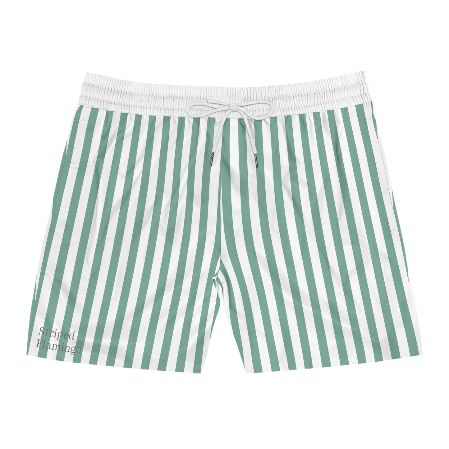 Green Striped Swim Shorts