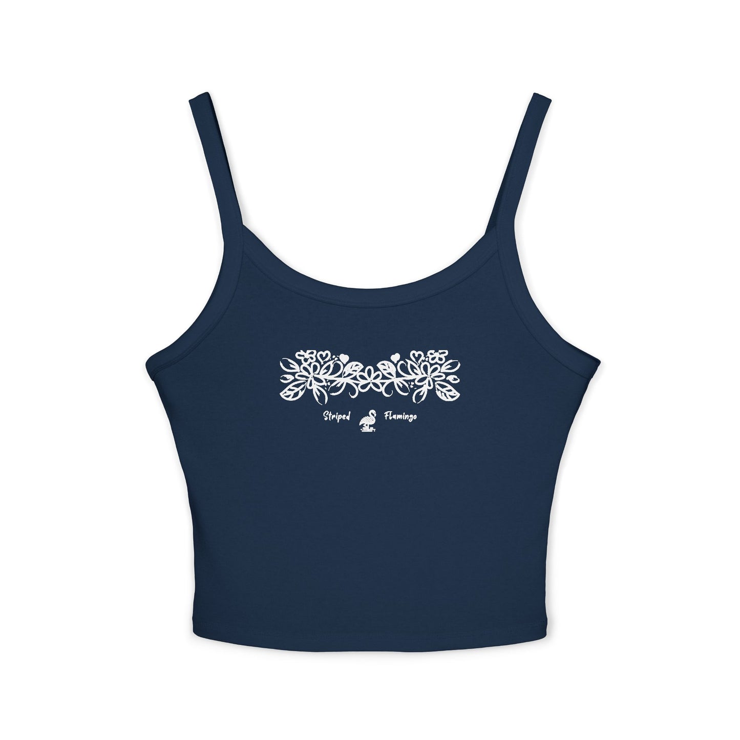 Striped Flamingo Flower Crop Top