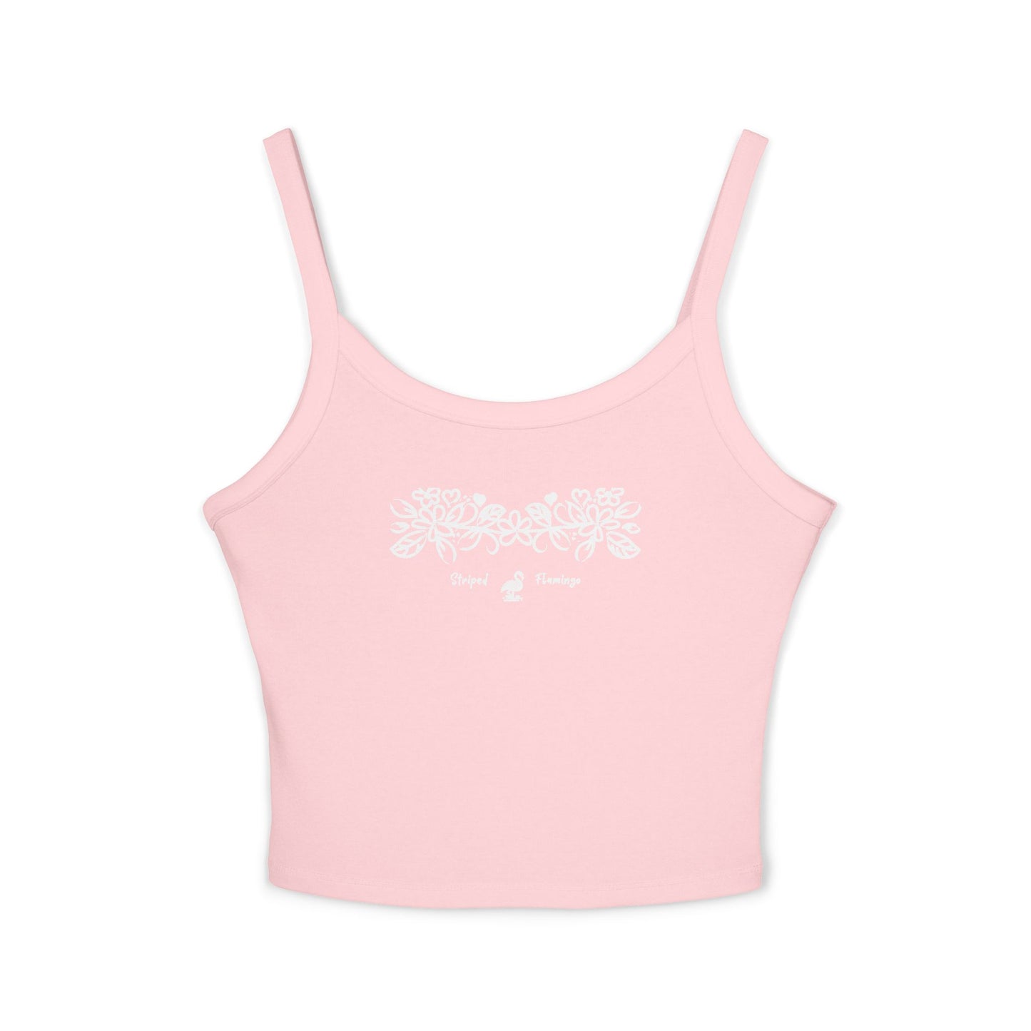 Striped Flamingo Flower Crop Top