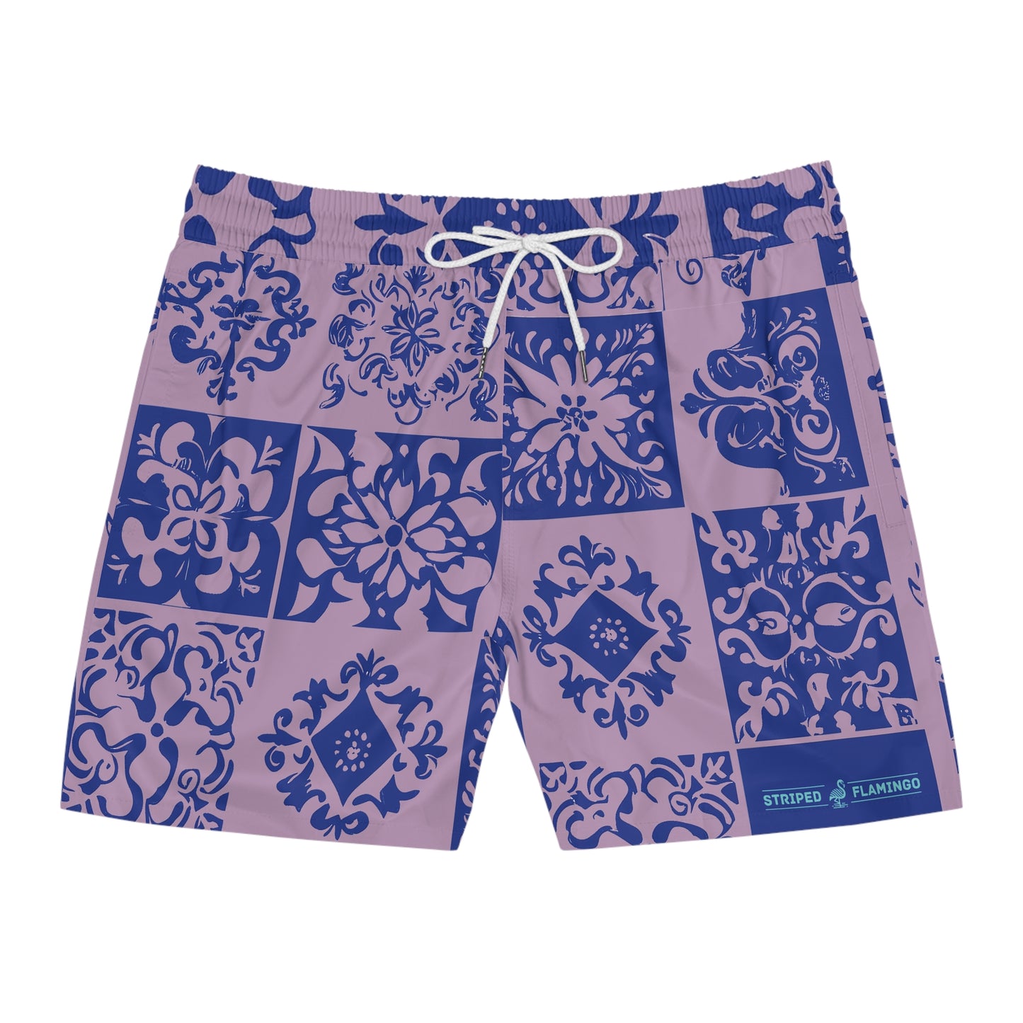 Purple Azulejo Style Swim Shorts