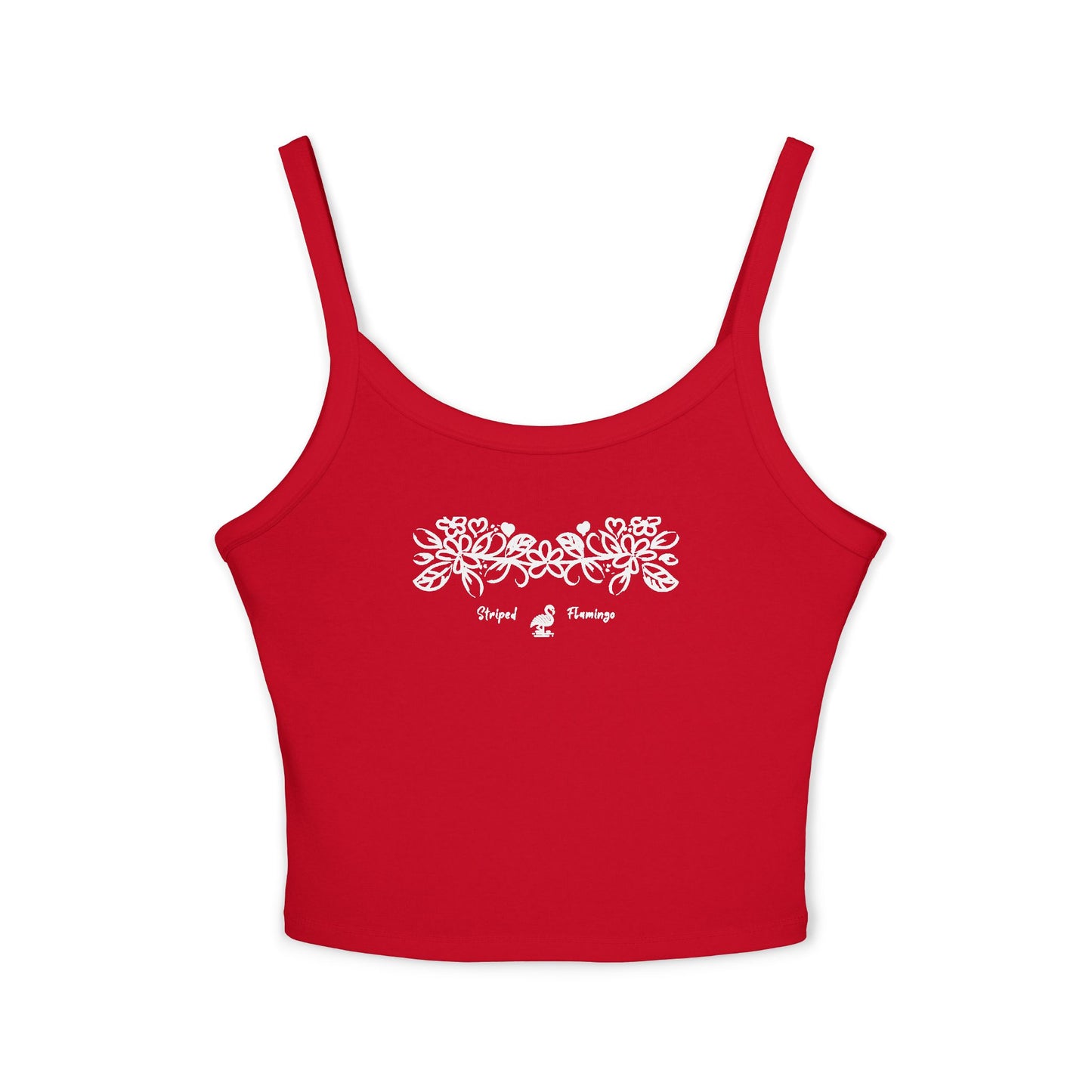 Striped Flamingo Flower Crop Top