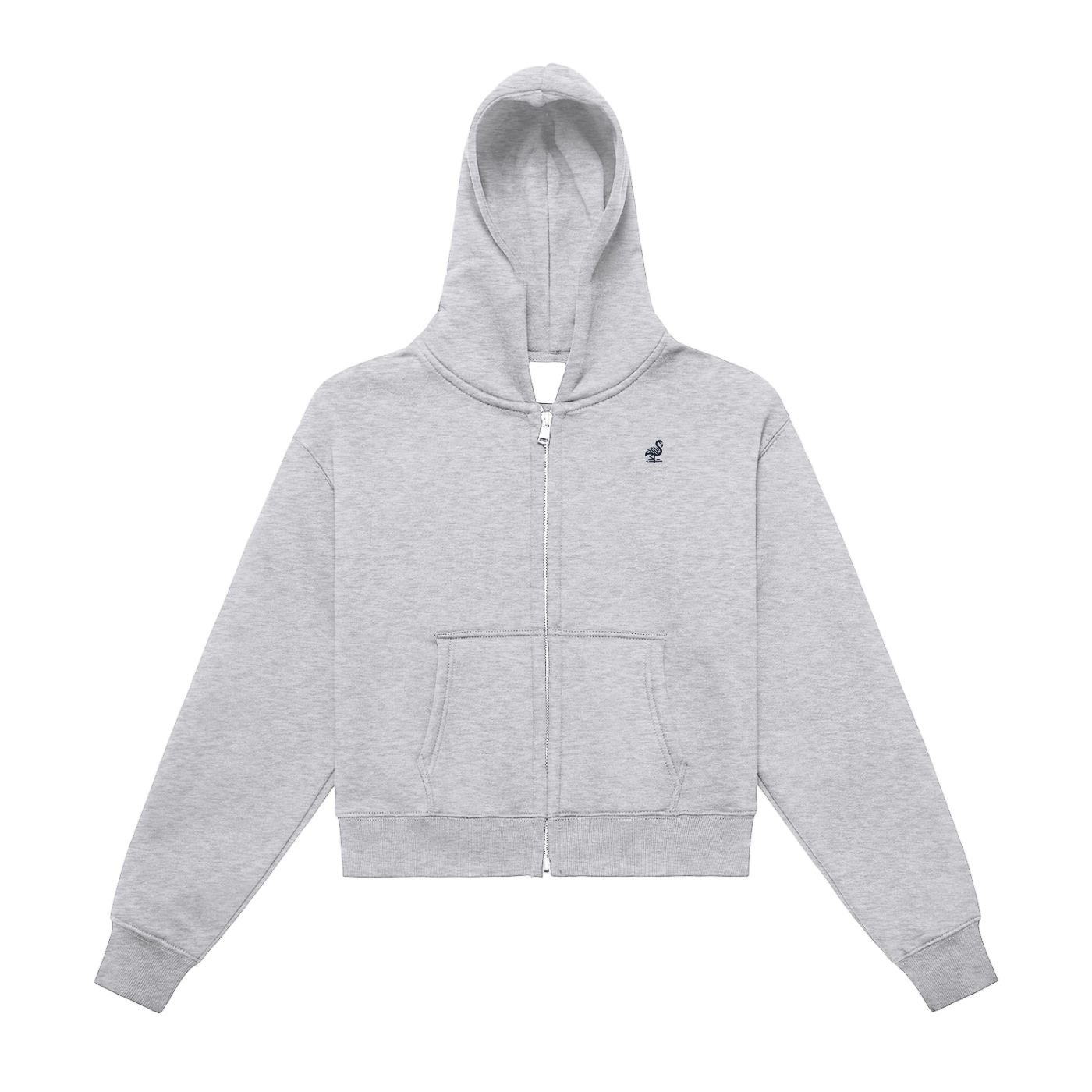 Classic Zip-Up Cropped Hoodie