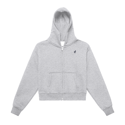 Classic Zip-Up Cropped Hoodie