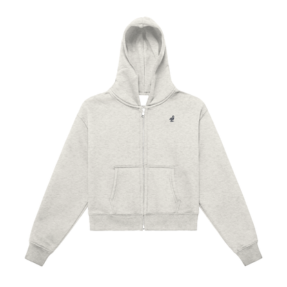 Classic Zip-Up Cropped Hoodie